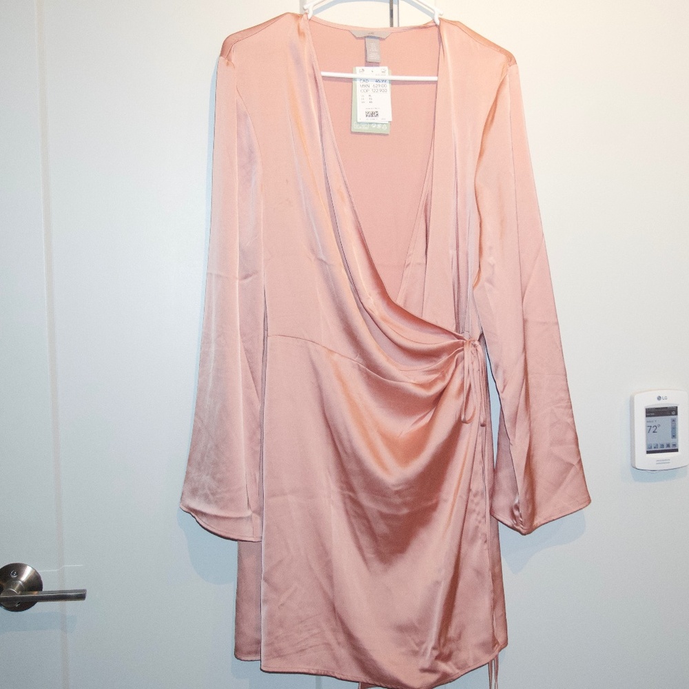 H&M SILK DRESS BRAND NEW PINK